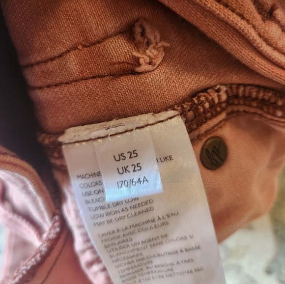 We The Free Dusty Rose Straight Leg Jeans Metallic Sheen - Picture 4 of 4